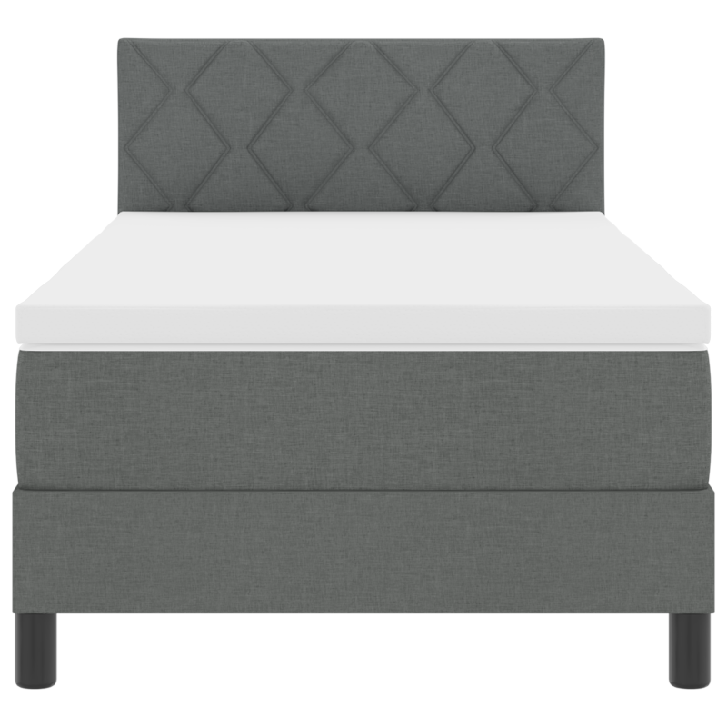 Boxspringbett mit Matratze & LED Dunkelgrau 90x200 cm Stoff