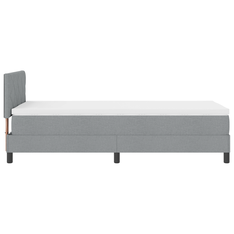 Boxspringbett mit Matratze & LED Hellgrau 100x200 cm Stoff