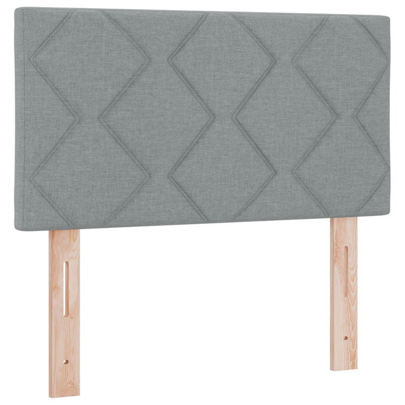 Boxspringbett mit Matratze & LED Hellgrau 120x190 cm Stoff