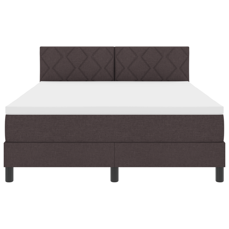 Boxspringbett mit Matratze & LED Dunkelbraun 140x200 cm Stoff