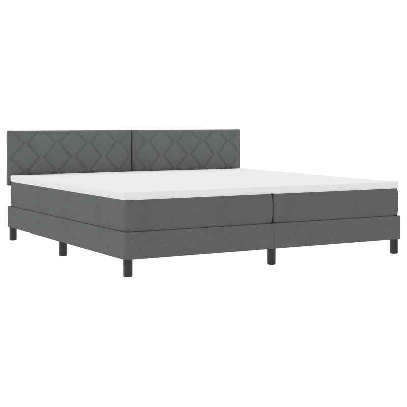Boxspringbett mit Matratze & LED Dunkelgrau 200x200 cm Stoff