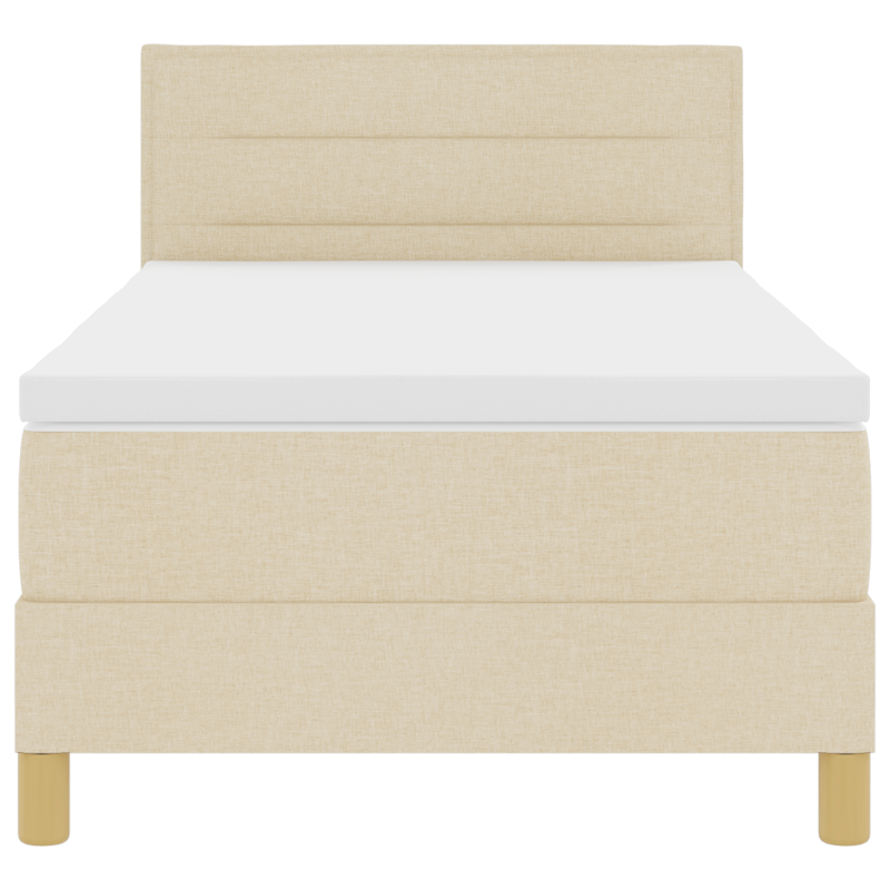 Boxspringbett mit Matratze & LED Creme 80x200 cm Stoff