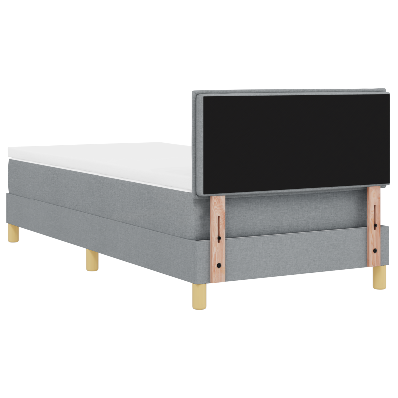Boxspringbett mit Matratze & LED Licht Grau 90x200 cm Stoff