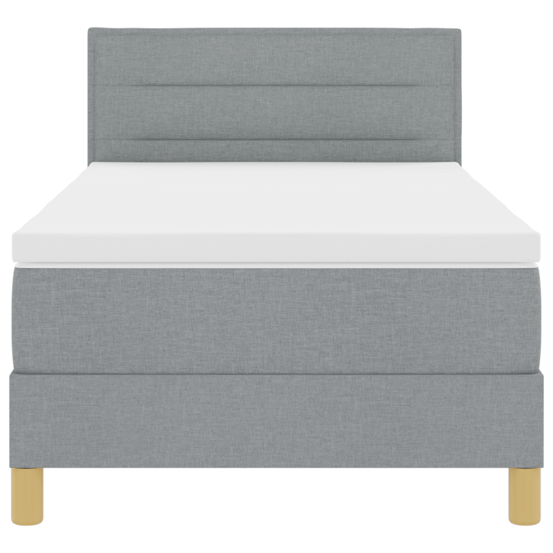 Boxspringbett mit Matratze & LED Licht Grau 90x200 cm Stoff