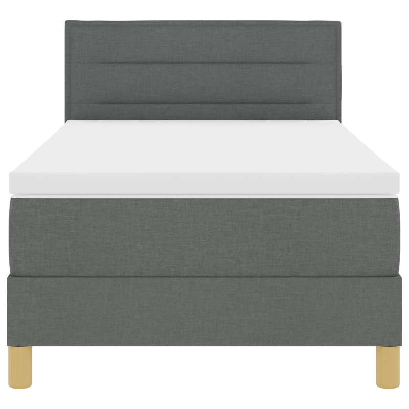 Boxspringbett mit Matratze & LED Dunkelgrau 90x200 cm Stoff