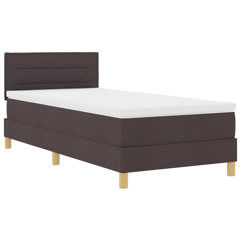 Boxspringbett mit Matratze & LED Dunkelbraun 90x200 cm Stoff