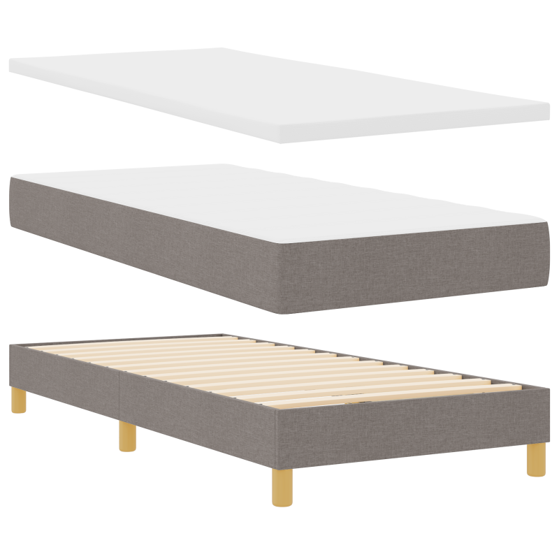 Boxspringbett mit Matratze & LED Taupe 90x200 cm Stoff