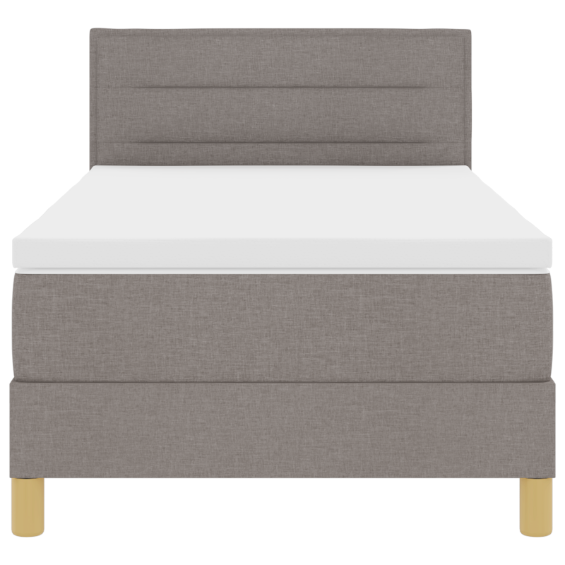 Boxspringbett mit Matratze & LED Taupe 90x200 cm Stoff