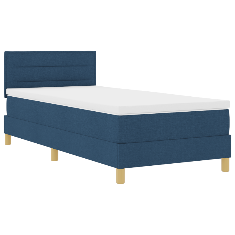 Boxspringbett mit Matratze & LED Blau 90x200 cm Stoff