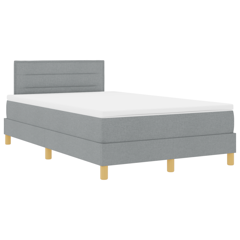 Boxspringbett mit Matratze & LED Licht Grau 120x200 cm Stoff