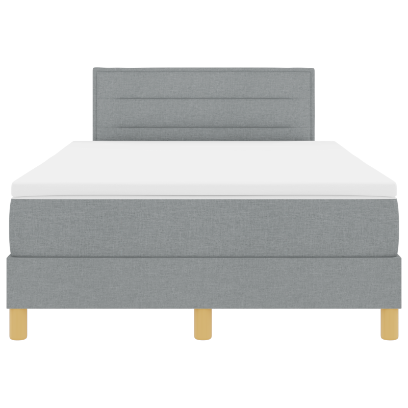Boxspringbett mit Matratze & LED Licht Grau 120x200 cm Stoff
