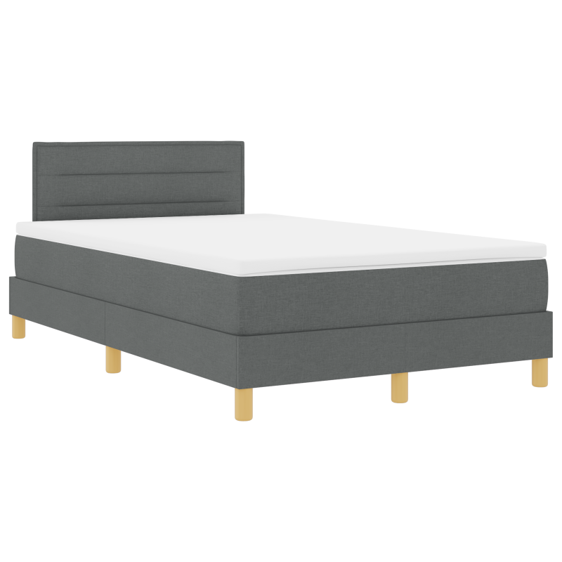 Boxspringbett mit Matratze & LED Dunkelgrau 120x200 cm Stoff