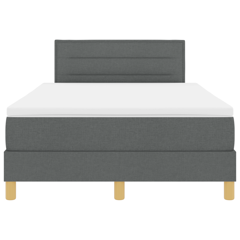 Boxspringbett mit Matratze & LED Dunkelgrau 120x200 cm Stoff