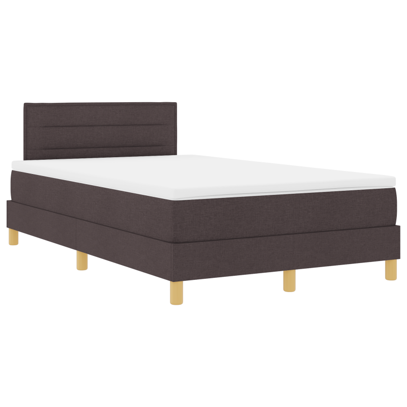 Boxspringbett mit Matratze & LED Dunkelbraun 120x200 cm Stoff