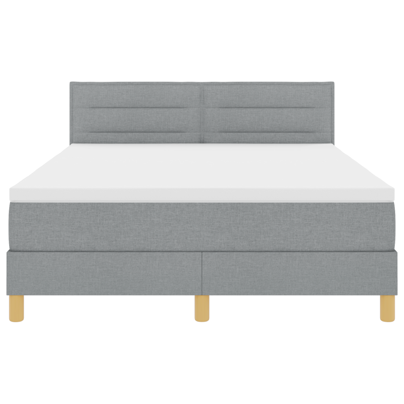 Boxspringbett mit Matratze & LED Hellgrau 160x200 cm Stoff