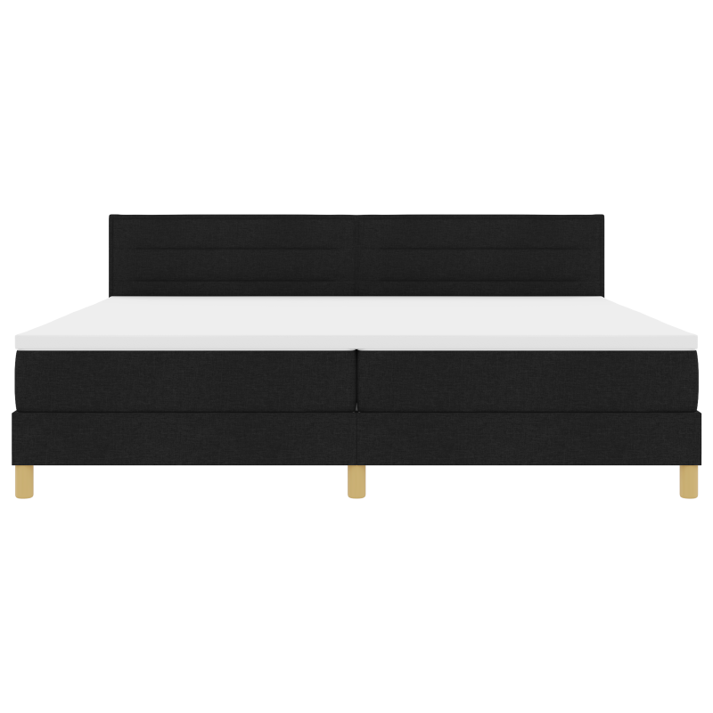 Boxspringbett mit Matratze & LED Schwarz 200x200 cm Stoff