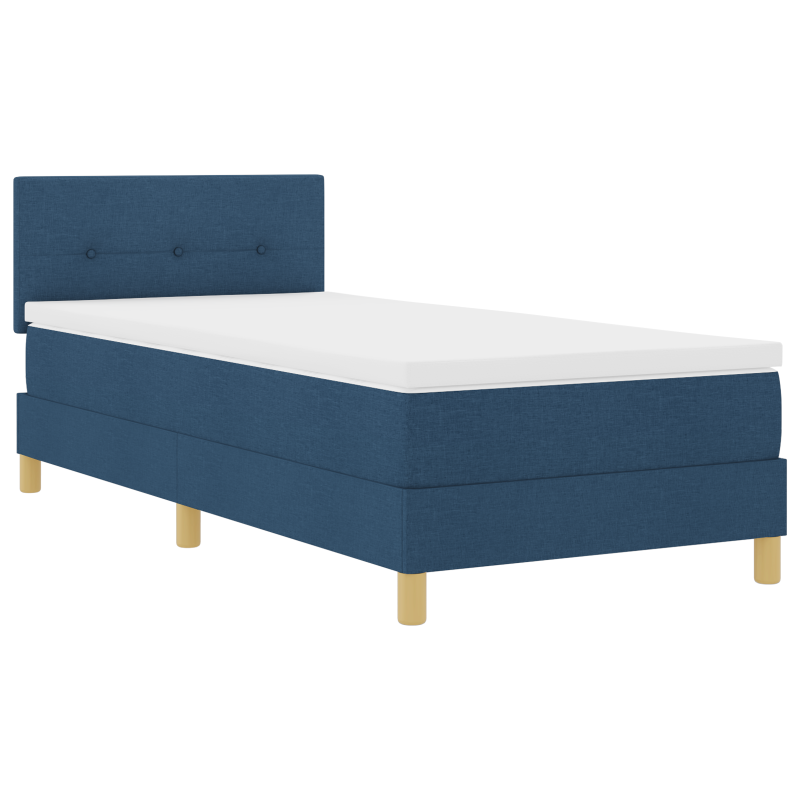 Boxspringbett mit Matratze & LED Blau 80x200 cm Stoff
