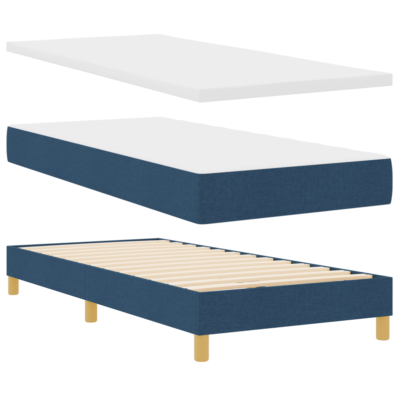 Boxspringbett mit Matratze & LED Blau 80x200 cm Stoff