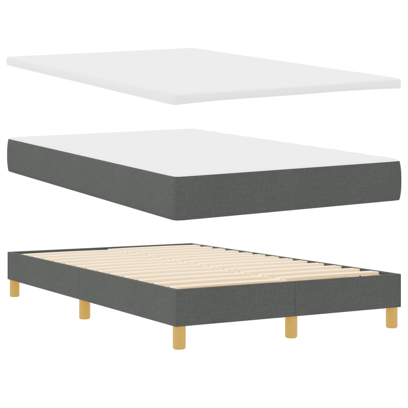 Boxspringbett mit Matratze & LED Dunkelgrau 120x190 cm Stoff
