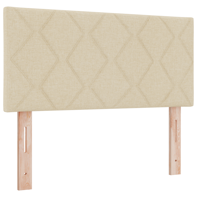 Creme Boxspringbett mit Matratze & LED-Lichtern 120x200 cm Stoff