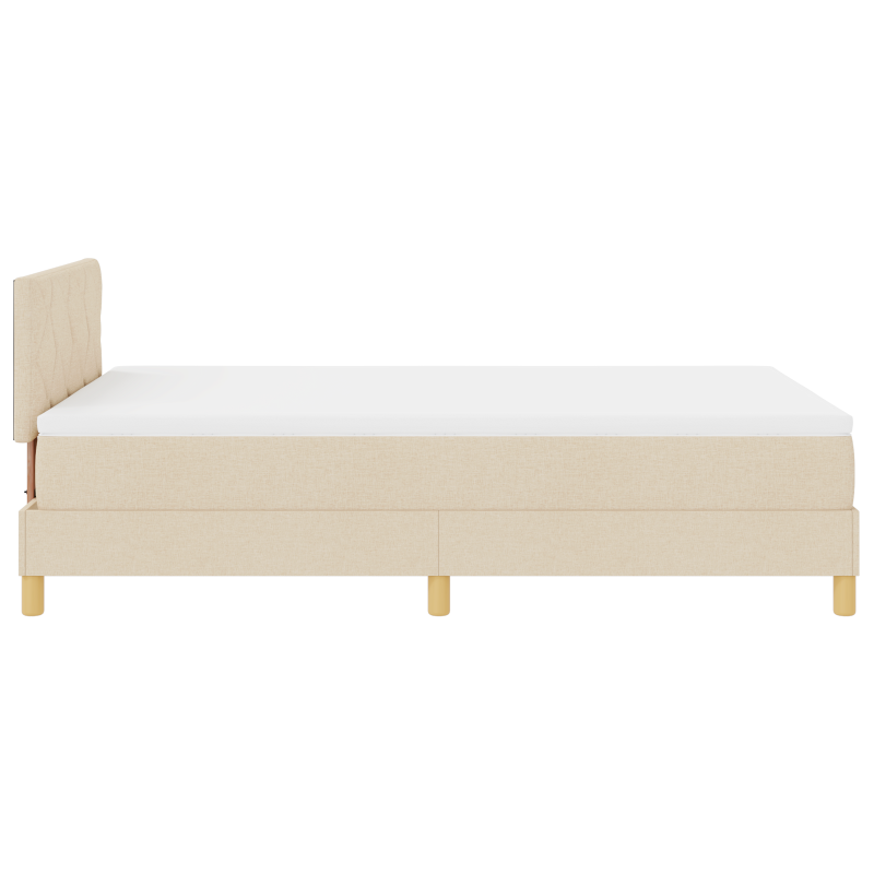 Creme Boxspringbett mit Matratze & LED-Lichtern 120x200 cm Stoff