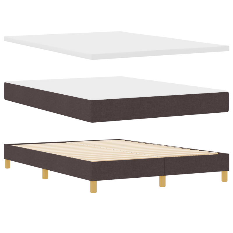 Boxspringbett mit Matratze & LED Dunkelbraun 140x190 cm Stoff