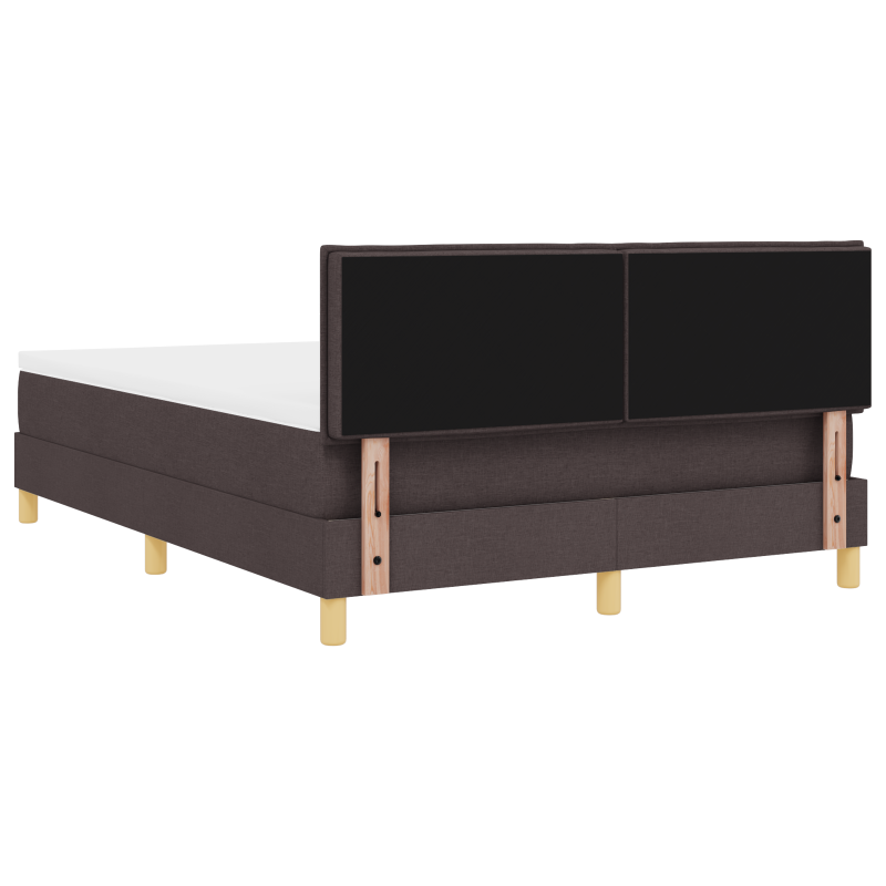 Boxspringbett mit Matratze & LED Dunkelbraun 140x190 cm Stoff