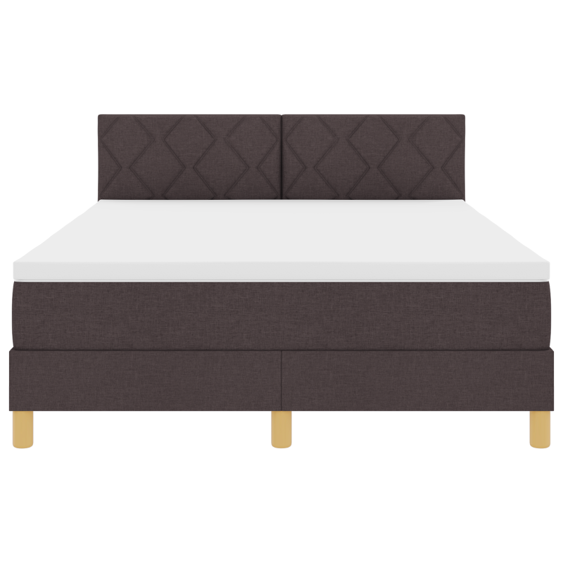 Boxspringbett mit Matratze & LED Dunkelbraun 140x190 cm Stoff