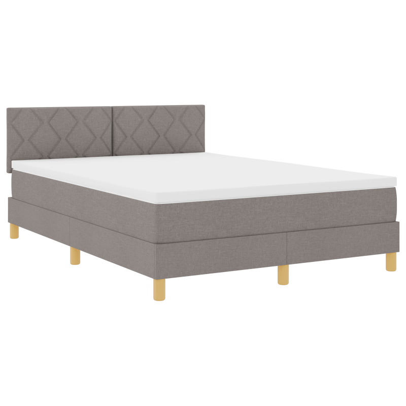 Boxspringbett mit Matratze & LED Taupe 140x200 cm Stoff
