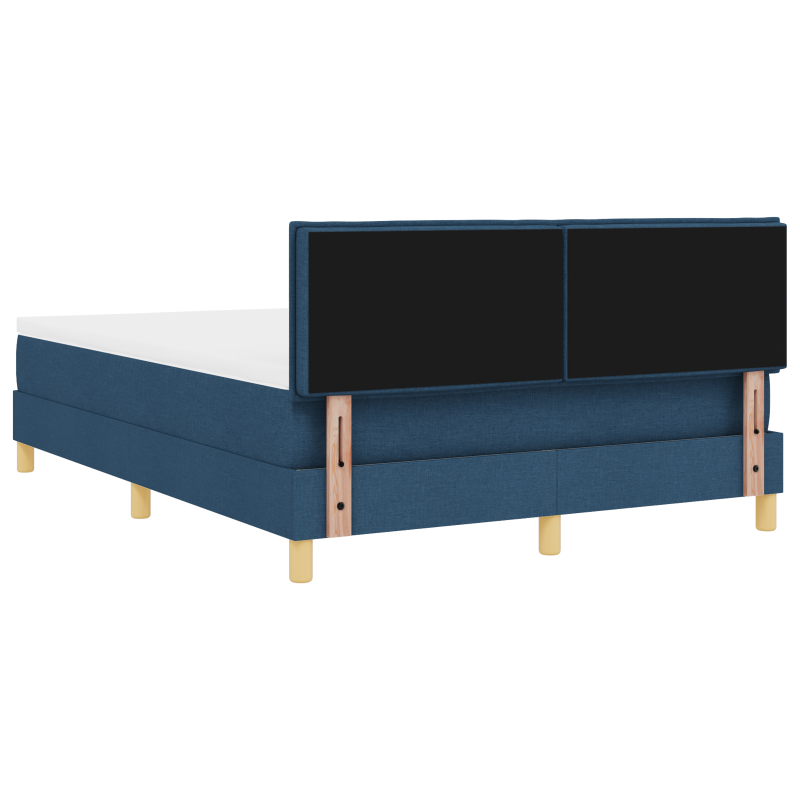 Boxspringbett mit Matratze & LED Blau 140x200 cm Stoff
