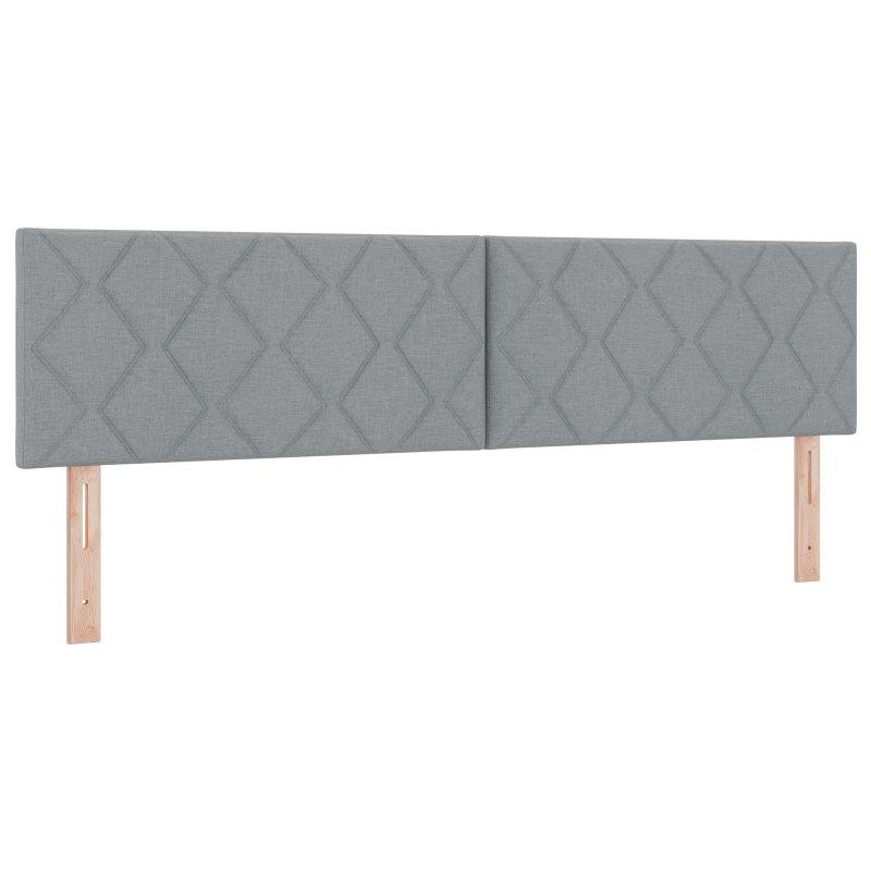 Boxspringbett mit Matratze & LED Hellgrau 180x200 cm Stoff