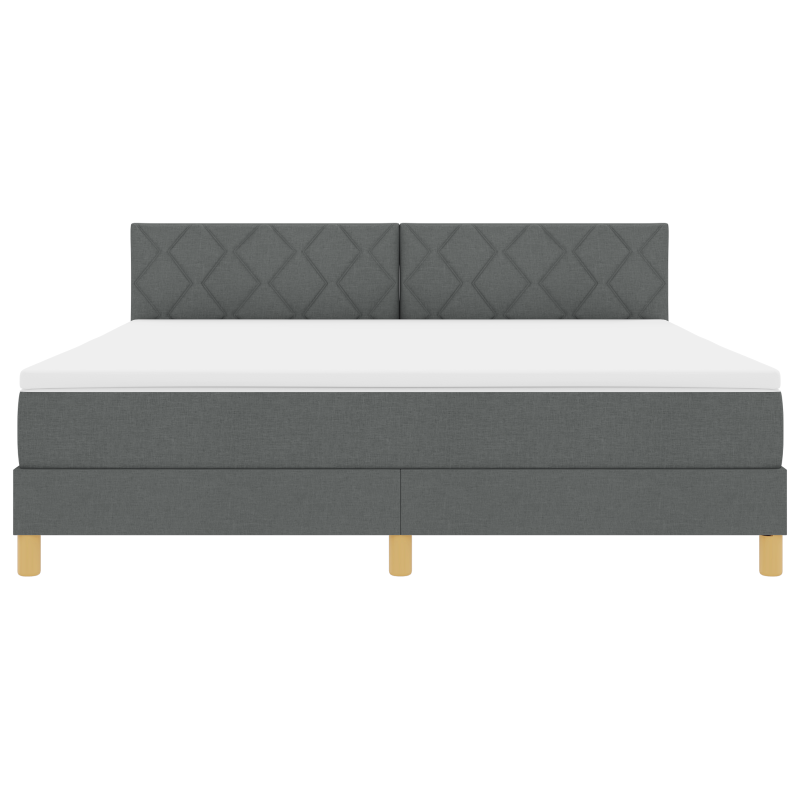 Boxspringbett mit Matratze & LED Dunkelgrau 180x200 cm Stoff