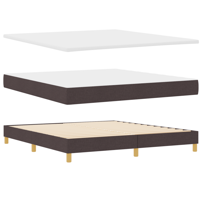 Boxspringbett mit Matratze & LED Dunkelbraun 180x200 cm Stoff