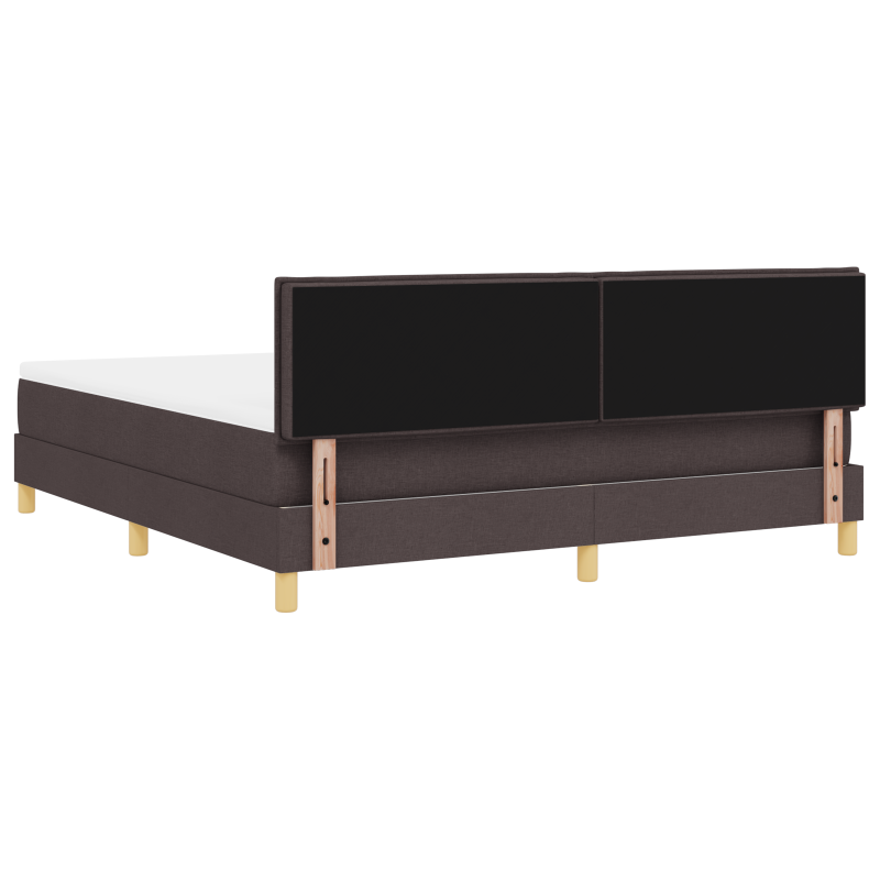 Boxspringbett mit Matratze & LED Dunkelbraun 180x200 cm Stoff