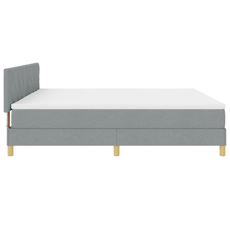 Boxspringbett mit Matratze & LED Hellgrau 200x200 cm Stoff