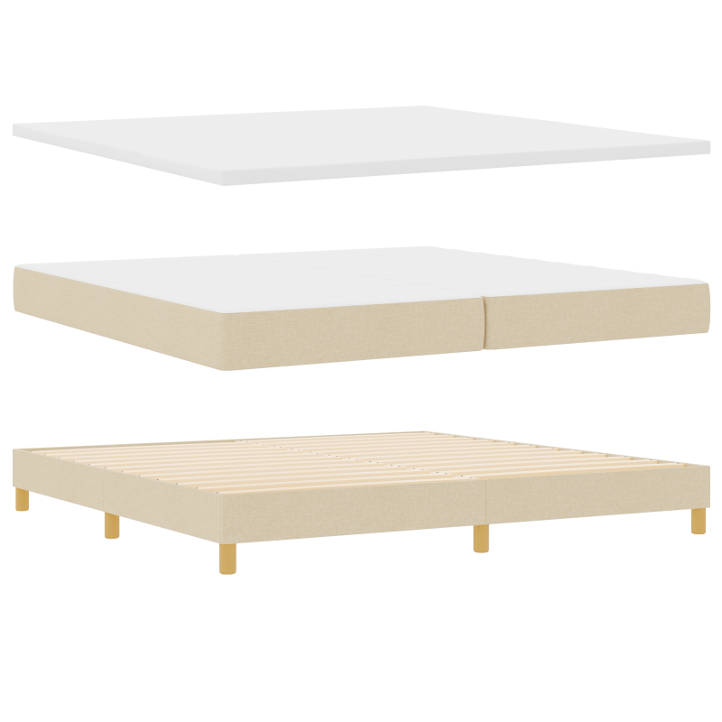 Boxspringbett mit Matratze & LED Creme 200x200 cm Stoff
