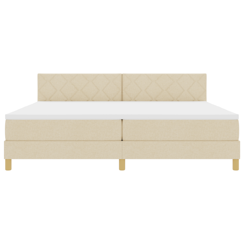 Boxspringbett mit Matratze & LED Creme 200x200 cm Stoff