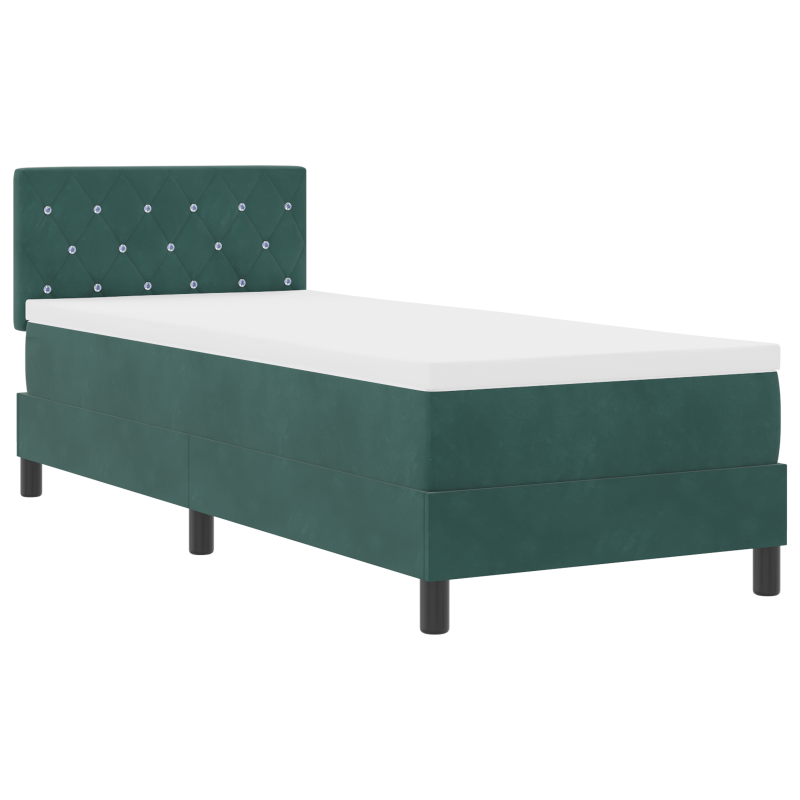 Boxspringbett mit Matratze & LED Dunkelgrün 80x200 cm Samt