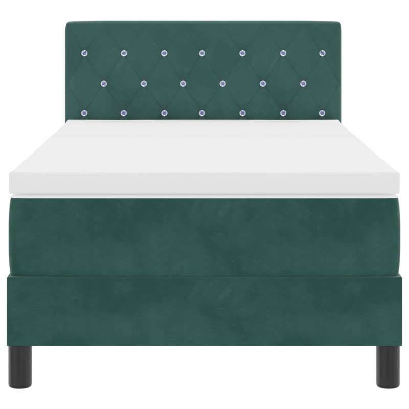 Boxspringbett mit Matratze & LED Dunkelgrün 90x190 cm Samt