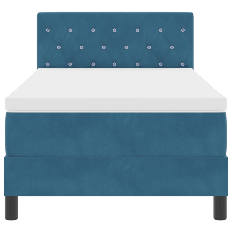 Boxspringbett mit Matratze & LED Dunkelblau 90x190 cm Samt