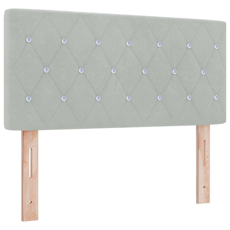 Boxspringbett mit Matratze & LED Licht Grau 120x190 cm Samt
