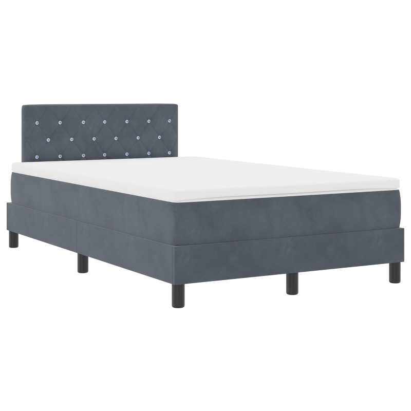 Boxspringbett mit Matratze & LED Dunkelgrau 120x190 cm Samt