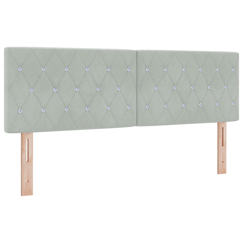 Boxspringbett mit Matratze und LED Licht Hellgrau 140x190 cm Samt