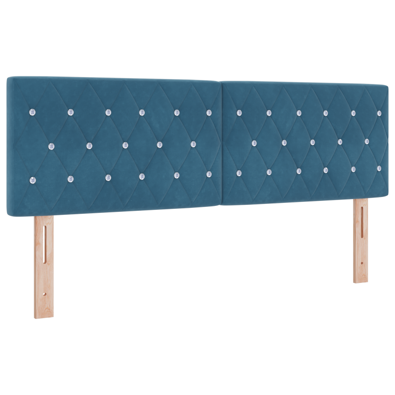 Boxspringbett mit Matratze & LED Dunkelblau 140x190 cm Samt