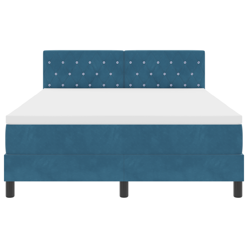 Boxspringbett mit Matratze & LED Dunkelblau 140x190 cm Samt