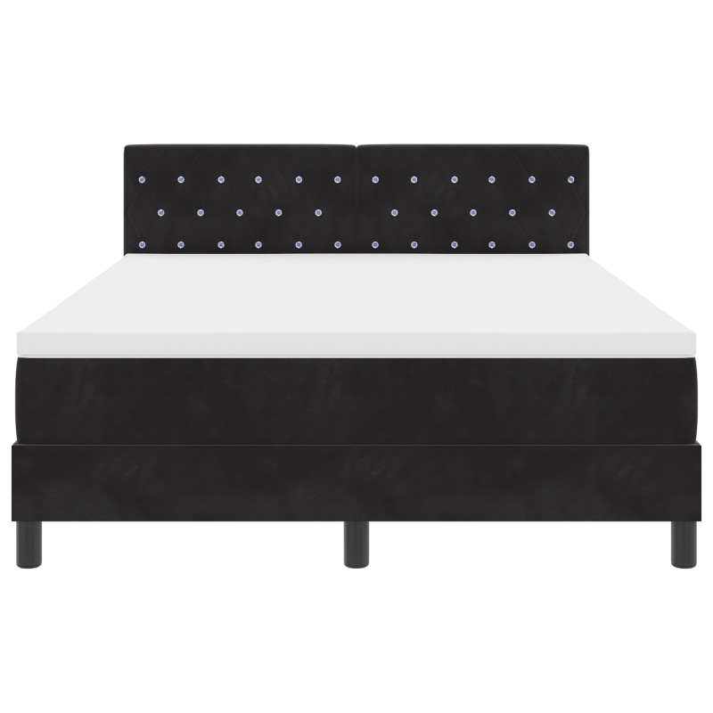 Boxspringbett mit Matratze & LED Schwarz 140x200 cm Samt