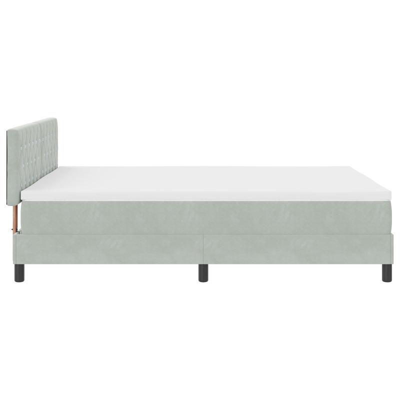 Boxspringbett mit Matratze & LED Licht Hellgrau 160x200 cm Samt