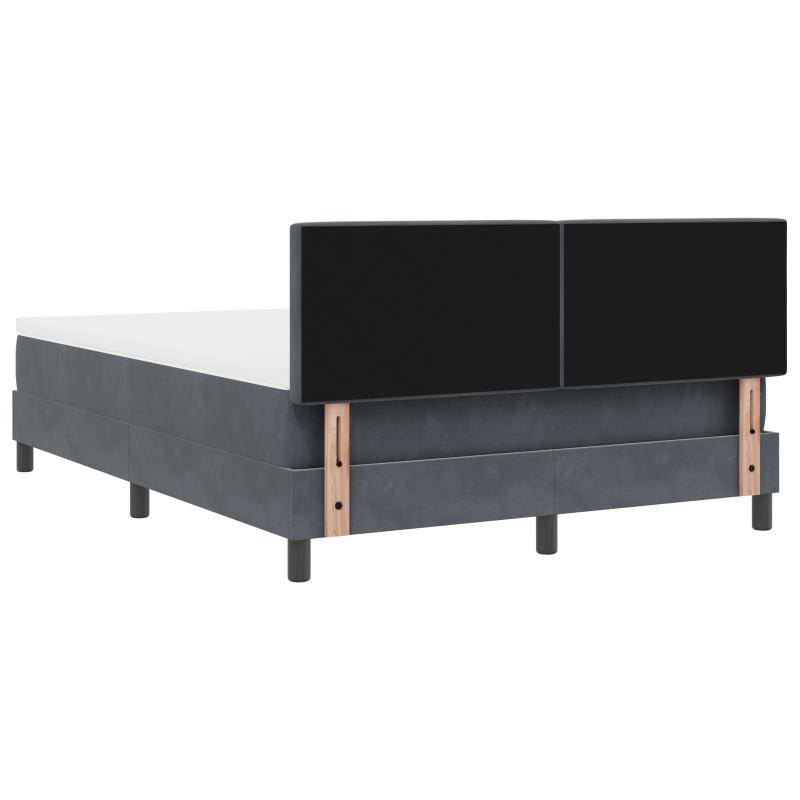 Boxspringbett mit Matratze & LED Dunkelgrau 160x200 cm Samt