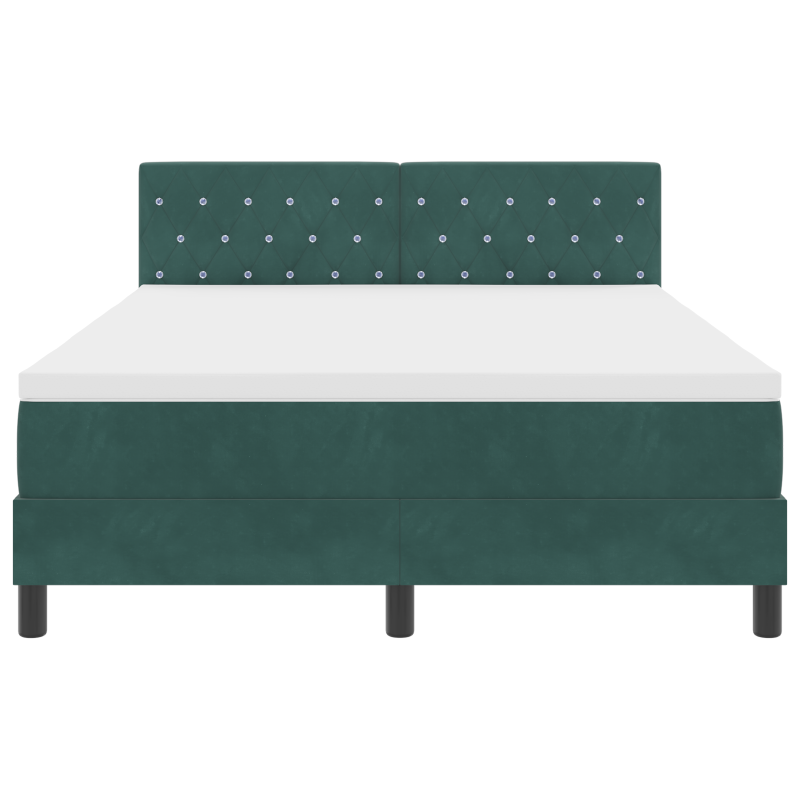 Boxspringbett mit Matratze und LED Dunkelgrün 160x200 cm Samt