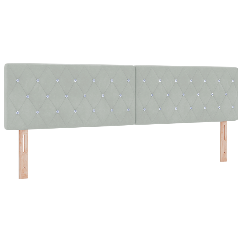 Boxspringbett mit Matratze & LED Licht Grau 180x200 cm Samt